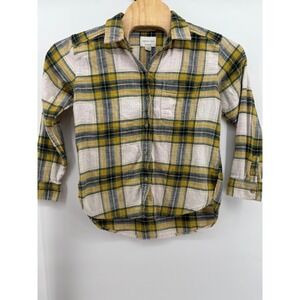 American‎ Eagle Boyfriend Fit Flannel Shirt Multicolor-Yellow Plaid Women's S